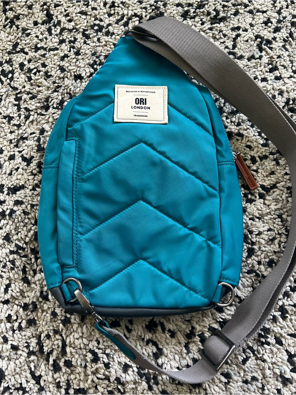 ORI London Crossbody Sling Bag Blue Backpack Style Zip Pockets - Picture 12 of 12